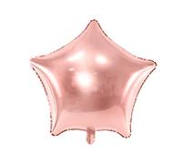 PartyDeco - Globo Mylar Foil en forma de estrella rosa dorado metalizado, diámetro de 48 cm, color FB3M-019R