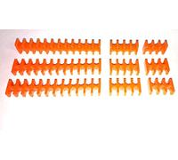 Unbekannt Juego de 9 Unidades = 3 x 24 y 8 y 6 Ranuras para Cables de 3 mm (ensleeved hasta 3,6 mm) 5 mm de Grosor ATX (Naranja)