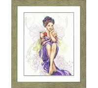 Unbekannt Lanarte PN-0021221 0150005 Kit de Punto de Cruz, diseño de Mariposas, Color Morado Lino Maedchen