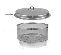 Unbekannt Limatec - Recipiente para carbón con Tapa o Plato para Barbacoa Vesuvio (Acero Inoxidable)