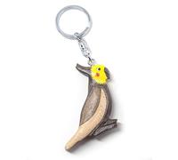 Unbekannt Llavero de cacatúa de madera y metal, diseño de periquitos