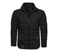 unbekannt - Moda de invierno para hombre, casual, color sólido, forro, cálido, algodón, chaqueta forrada de algodón, zapatos de invierno para hombre, Negro-e., L