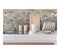 Unbekannt Peel & Stick Raumdekor-Naturstein Calcomanía para Paredes, PVC, carbón, 53 x 8 x 8 cm