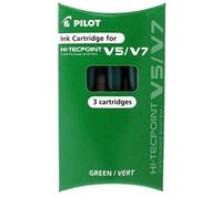 Pilot Pen Cartuchos de tinta V5/V7 para bolígrafos Hi-Techpoint Verde 3 unidades