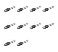 Unbekannt Radiostore - Adaptador audio RCA - jack de 6.35 mm, plateado - Pack de 10 unidades