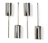 Unbekannt Riffelmacher 10861 - Portavelas (Metal, 2,3 x 11 cm, 4 Unidades), Color Plateado
