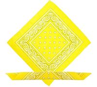 Unbekannt [Vendedor del Reino Unido] Bandana para hombre/mujer, pañuelo para la cabeza, cachemira, 100% algodón, amarillo, talla única