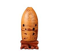 UNbit Ancient Ocarina 10 Hole Pottery Xun Instrument Adulto Patrón de roca natural Flauta (Color : E Key)