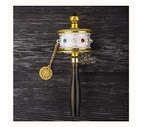 UNbit Rueda de oración de mano Rueda de oración tibetana Calidad premium Latón macizo Mesa resistente Om Mani Padme Hum(Color:1,Size:B)