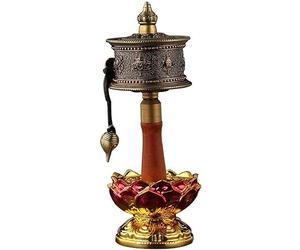 UNbit Rueda de oración Padme Hum Rueda de oración de Mano Rueda de oración Mantra de Seis Caracteres con Base Oración