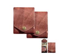 UNBITA Multifunctional Compact Wallet,Slim Minimalist Mens Compact Wallet,Handmade Leather Card Holder Wallet Built-In Pen SlotMinimalist Portable Slim Leather Money Clip (2PCS)