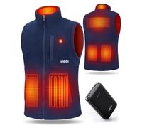 UNBON Chaleco Calefactable Hombre con Batería USB 10000mAh, Chaleco Térmico Eléctrico Polar, Chalecos Calefactor Hombre con 3 Temperaturas 6 Zonas Calefactables para Moto Caza Trabajo, Azul, XXL