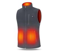 UNBON Chaleco Calefactable Hombre con Batería USB 10000mAh, Chaleco Térmico Eléctrico Polar, Chalecos Calefactor Hombre con 3 Temperaturas 6 Zonas Calefactables para Moto Caza Trabajo, Gris, S