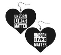 Unborn Lives Matter elige pendientes de cuero de vida para mujer, pendiente colgante, colgante de corazón con gancho, regalos para niña adulta