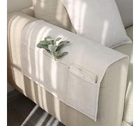 UNBOSTEN Organizador de sofá,Organizador para reposabrazos de sofá con Bolsillo Grande para Mando a Distancia de TV, reposabrazos Antideslizante, Bolsillo de Cama.-Beige||60 * 110cm