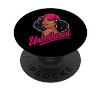 Unbothered Black Woman African American Afro Queen PopSockets PopGrip Adhesivo