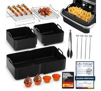 UNBOX 15 Piezas Accesorios Cosori Dual Blaze 10 Litros - Accesorios para Freidora de Aire para Ninja Flexdrawer AF500EU 10,4L - Con Molde Silicona Freidora de Aire Cosori Dual Blaze TwinFry 10L