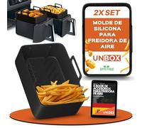 UNBOX 2 unidades de freidora de aire caliente de silicona para Ninja AF300EU AF400EU, accesorios para freidora de aire doble para Ninja Foodi Max Dual Zone, con guantes de horno de silicona