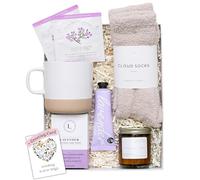 Unboxme Lavender Spa caja de regalo para las mujeres, paquete de cuidado para ella, pensando en ti, simpatía, regalo de cumpleaños, auto cuidado regalo de relajación, obtenga Welf Soon regalo, cesta