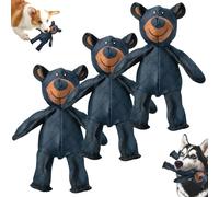 Unbreaka-Bear, Juguetes Indestructibles para Perros con Masticadores Agresivos, Juguetes Irrompibles para Masticar con Sonido, Juguete de Peluche Resistente y Duradero para Perros Grandes (3PCS)