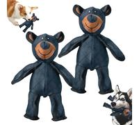 Unbreaka-Bear, Juguetes Indestructibles para Perros con Masticadores Agresivos, Juguetes Irrompibles para Masticar con Sonido, Juguete de Peluche Resistente y Duradero para Perros Grandes (2PCS)