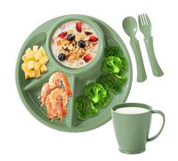 Unbreakable Platos divididos - Lavavajillas Microwave Seguros, Estudiantes - Platos de almuerzo | Cuatro placas de compartimiento eficientes, diseño moderno Reutilizable Placas fiables para niños: