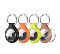 UNBREAKcable 360° Funda Protectora para AirTag, [Paquete de 4] Soporte para Llavero AirTag, Antirrayas, Diseño con Cierre, Funda Completa de TPU para Llaves, Bolsos, Equipaje, Collar de Mascotas