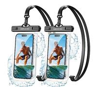 UNBREAKcable Funda Impermeable Móvil [2 Unidades], Funda Acuática IPX8 con Cuerda Ajustable para iPhone 17/16/15/14/13/12 Air/Pro MAX, Samsung S25 S24 S23 Ultra, Huawei y Otros Móviles hasta 7"-Negro