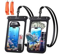 UNBREAKcable Funda Impermeable Universal, Bolsa para Móvil Estanca a Prueba de Agua IPX8 para iPhone 14 Pro 13 13 Pro MAX 12 11 XR XS, Samsung S23-2 Paquetes con Silbato de Emergencia, de hasta 9"