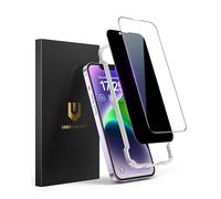 UNBREAKcable Paquete de 2 Protectores de Pantalla para iPhone 14-1 Vidrio Templado de Privacidad + 1 Vidrio Transparente Irrompible [Instalación Fácil] Antirrayas para iPhone de 6,1 Pulgadas