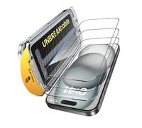 UNBREAKcable Paquete de 3 Protectores de Pantalla para iPhone 15 Plus Vidrio Templado - [Dureza 9H+] [Antigolpes de Grado Militar] [Claridad HD 99,99%] Cobertura Total para iPhone de 6.7 pulgadas