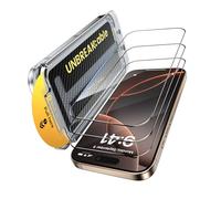 UNBREAKcable Paquete de 3 Protectores de Pantalla para iPhone 16 Pro Max Vidrio Templado - [Dureza 9H+] [Antigolpes de Grado Militar] [Claridad HD 99,99%] Cobertura Total para iPhone de 6.9 pulgadas