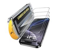 UNBREAKcable Paquete de 3 Protectores de Pantalla para iPhone 16 Pro Vidrio Templado - [Dureza 9H+] [Antigolpes de Grado Militar] [Claridad HD 99,99%] Cobertura Total para iPhone de 6.3 pulgadas