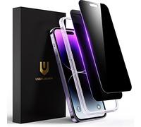 UNBREAKcable Protector de Pantalla de Privacidad para iPhone 14 Pro MAX 6,7 Pulgadas, Antiespia Cristal Vidrio Templado, Antiespía de 28°, Marco de Fácil Instalación, Funda Amistoso-2 Unidades