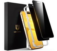 UNBREAKcable Protector de Pantalla de Privacidad para iPhone 15 Pro, 6,1 Pulgadas, Antiespia Cristal Vidrio Templado, Antiespía de 28°, Marco de Fácil Instalación, Funda Amistoso-2 Unidades