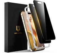 UNBREAKcable Protector de Pantalla de Privacidad para iPhone 15 Pro, Cobertura Completa Vidrio Templado Irrompible [Antiespía de 28°] [Instalación Fácil] Protector Negro para iPhone 6.1" Paquete de 2