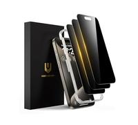 UNBREAKcable Protector de Pantalla de Privacidad para iPhone 15 Pro, Vidrio Templado Antiespía a Prueba de Roturas [Marco de Fácil Instalación] Protector Negro para iPhone de 6,1" - Paquete de 3