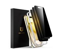 UNBREAKcable Protector de Pantalla de Privacidad para iPhone 15, Vidrio Templado Antiespía a Prueba de Roturas [Marco de Fácil Instalación] Protector Negro para iPhone de 6,1" - Paquete de 3