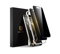 UNBREAKcable Protector de pantalla de privacidad para iPhone 16 Pro Max, vidrio templado antiespía inastillable [True 28° antiespía] [Dureza 9H] [Marco de fácil instalación] Protector negro para