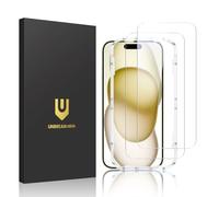 UNBREAKcable Protector de pantalla iPhone, doble vidrio templado HD irrompible [cobertura completa][marco de instalación fácil][dureza 9H][compatible con funda]