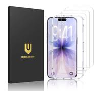 UNBREAKcable Protector de pantalla iPhone, doble vidrio templado HD irrompible [cobertura completa][marco de instalación fácil][dureza 9H][compatible con funda]