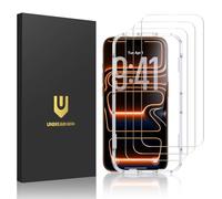 UNBREAKcable Protector de pantalla iPhone, doble vidrio templado HD irrompible [cobertura completa][marco de instalación fácil][dureza 9H][compatible con funda]