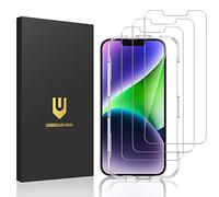 UNBREAKcable Protector de Pantalla para iPhone 14 (3 Unidades), dureza 9H para iPhone 14 (6,1 Pulgadas), Protector de Pantalla de Doble Defensa 2,5D, antiarañazos, antihuellas, y sin Burbujas