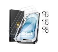 UNBREAKcable Protector de Pantalla para iPhone 15 - Pack de 3, 3 Vidrios Templados + 3 Protectores de Lente de Cámara, Dureza 9H, Alta Definición, Anti-Huellas, 6,1 Pulgadas