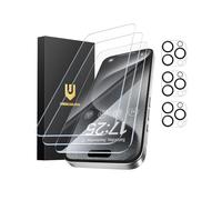 UNBREAKcable Protector de Pantalla para iPhone 15 Pro Max - Pack de 3, 3 Vidrios Templados + 3 Protectores de Lente de Cámara, Dureza 9H, Alta Definición, Anti-Huellas, 6,7 Pulgadas