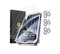 UNBREAKcable Protector de Pantalla para iPhone 15 Pro - Pack de 3, 3 Vidrios Templados + 3 Protectores de Lente de Cámara, Dureza 9H, Alta Definición, Anti-Huellas, 6,1 Pulgadas