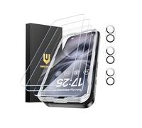 UNBREAKcable Protector de Pantalla para iPhone 16 - Pack de 3, 3 Vidrios Templados + 3 Protectores de Lente de Cámara, Dureza 9H, Alta Definición, Anti-Huellas, 6,1 Pulgadas