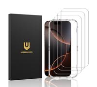 UNBREAKcable Protector de Pantalla para iPhone 16 Pro 6,3 Pulgadas, Vidrio Templado Doble Inastillable, Dureza 9H, Marco de Fácil Instalación, Funda Amistoso-3 Unidades