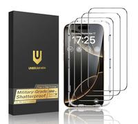 UNBREAKcable Protector de Pantalla para iPhone 16 Pro 6,3 Pulgadas, Vidrio Templado Doble Inastillable, 1:1 cobertura completa, Marco de Fácil Instalación, Funda Amistoso,99,99% HD-3 Unidades