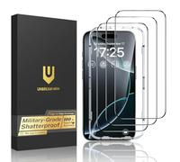 UNBREAKcable Protector de Pantalla para iPhone 16 Pro Max, 6,9 Pulgadas, Vidrio Templado Doble Inastillable, Marco de Fácil Instalación, Funda Amistoso,99,99% HD-3 Unidades